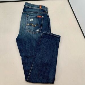 7 For All Mankind Jeans Size 26 Josefina Skinny Boyfriend Distressed Women